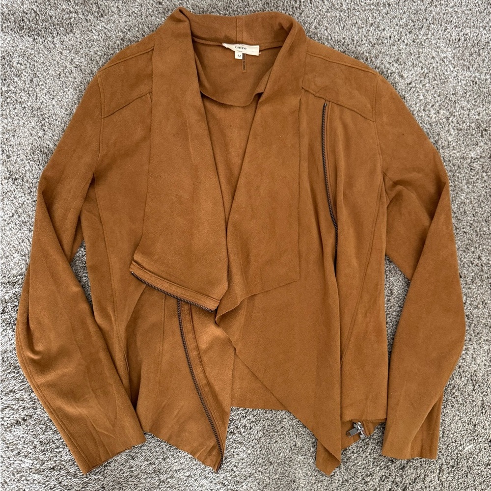 Brown Suede Women’s Moto Jacket Size Medium